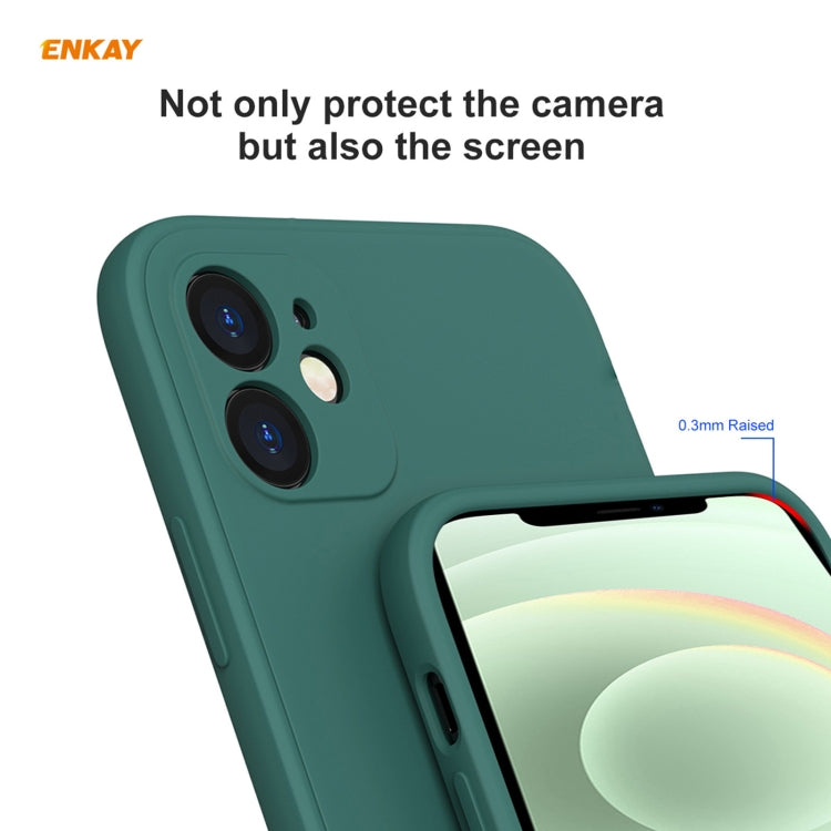 Per iPhone 12 Hat-Prince ENKAY ENK-PC068 Custodia protettiva antiurto con bordo dritto in silicone liquido, For iPhone 12