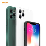 Per iPhone 11 Pro Hat-Prince ENKAY ENK-PC0652 Custodia protettiva antiurto in silicone liquido con bordo dritto + 0,26 mm 9H 2,5D Pellicola protettiva in vetro temperato a copertura totale, For iPhone 11 Pro