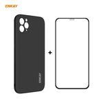 Per iPhone 11 Pro Max Hat-Prince ENKAY ENK-PC0662 Custodia protettiva antiurto in silicone liquido con bordi dritti + 0,26 mm 9H 2,5D Pellicola protettiva in vetro temperato con copertura completa, For iPhone 11 Pro Max