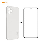 Per iPhone 11 Pro Max Hat-Prince ENKAY ENK-PC0662 Custodia protettiva antiurto in silicone liquido con bordi dritti + 0,26 mm 9H 2,5D Pellicola protettiva in vetro temperato con copertura completa, For iPhone 11 Pro Max