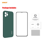 Per iPhone 11 Pro Max Hat-Prince ENKAY ENK-PC0662 Custodia protettiva antiurto in silicone liquido con bordi dritti + 0,26 mm 9H 2,5D Pellicola protettiva in vetro temperato con copertura completa, For iPhone 11 Pro Max