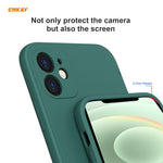 Per iPhone 12 mini Hat-Prince ENKAY ENK-PC0672 Custodia antiurto in silicone liquido con bordo dritto + 0,26 mm 9H 2,5D Pellicola in vetro temperato con colla completa, For iPhone 12 mini