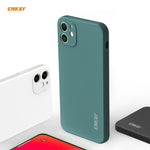Per iPhone 12 mini Hat-Prince ENKAY ENK-PC0672 Custodia antiurto in silicone liquido con bordo dritto + 0,26 mm 9H 2,5D Pellicola in vetro temperato con colla completa, For iPhone 12 mini
