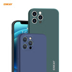 Per iPhone 12 Pro Hat-Prince ENKAY ENK-PC0702 Custodia antiurto in silicone liquido con bordo dritto + 0,26 mm 9H 2,5D Pellicola in vetro temperato con colla completa, For iPhone 12 Pro Max