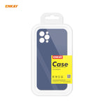 Per iPhone 12 Pro Hat-Prince ENKAY ENK-PC0702 Custodia antiurto in silicone liquido con bordo dritto + 0,26 mm 9H 2,5D Pellicola in vetro temperato con colla completa, For iPhone 12 Pro Max
