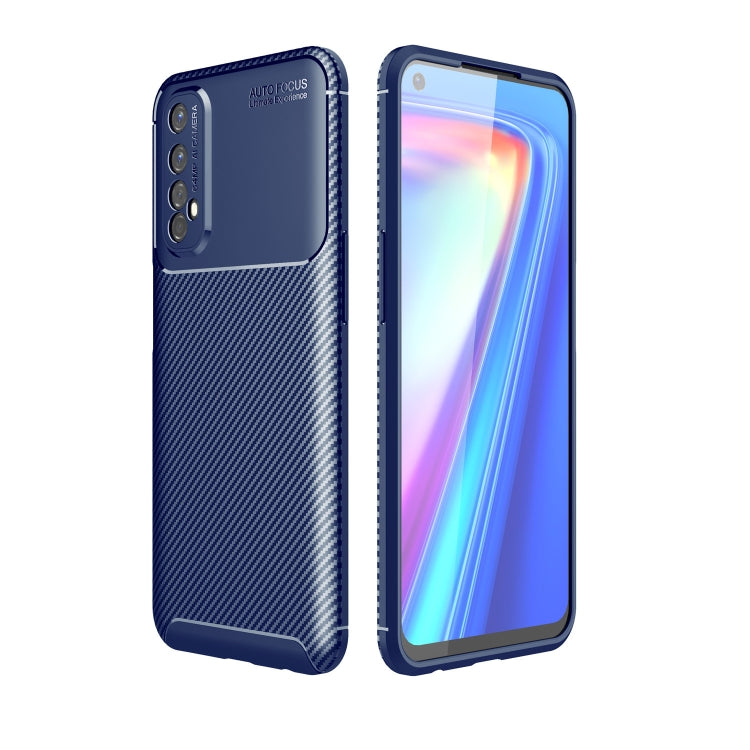 Per Huawei Y7a / P smart 2021 Custodia in TPU antiurto con struttura in fibra di carbonio
