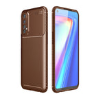 Per Huawei Y7a / P smart 2021 Custodia in TPU antiurto con struttura in fibra di carbonio