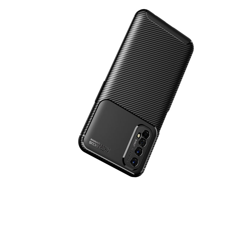 Per Huawei Y7a / P smart 2021 Custodia in TPU antiurto con struttura in fibra di carbonio