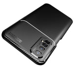 Per Huawei Y7a / P smart 2021 Custodia in TPU antiurto con struttura in fibra di carbonio