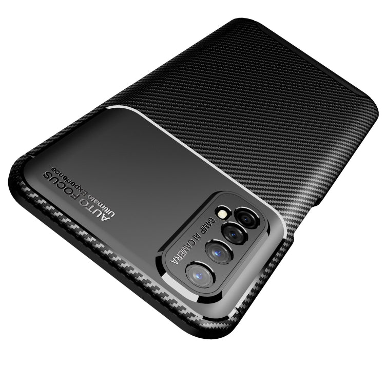 Per Huawei Y7a / P smart 2021 Custodia in TPU antiurto con struttura in fibra di carbonio