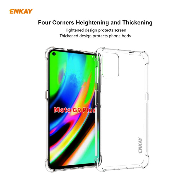 Hat-Prince ENKAY Custodia antiurto in TPU trasparente Custodia morbida antiscivolo + Pellicola protettiva in vetro temperato 0,26 mm 9H 2,5D, For Motorola Moto G9 Plus, For Motorola Moto G9 / G9 Play, For Samsung Galaxy A42 5G, For Samsung Galaxy M31s ...