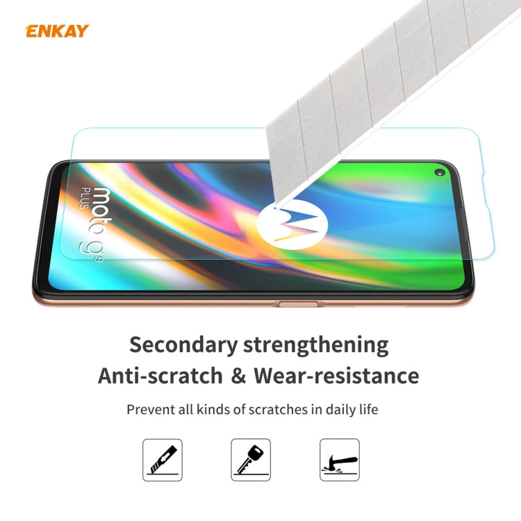 Hat-Prince ENKAY Custodia antiurto in TPU trasparente Custodia morbida antiscivolo + Pellicola protettiva in vetro temperato 0,26 mm 9H 2,5D, For Motorola Moto G9 Plus, For Motorola Moto G9 / G9 Play, For Samsung Galaxy A42 5G, For Samsung Galaxy M31s ...