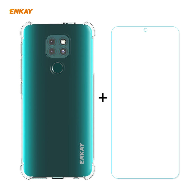 Hat-Prince ENKAY Custodia antiurto in TPU trasparente Custodia morbida antiscivolo + Pellicola protettiva in vetro temperato 0,26 mm 9H 2,5D, For Motorola Moto G9 Plus, For Motorola Moto G9 / G9 Play, For Samsung Galaxy A42 5G, For Samsung Galaxy M31s ...