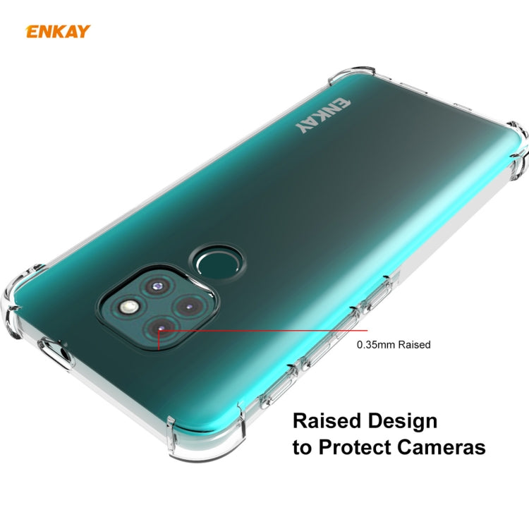 Hat-Prince ENKAY Custodia antiurto in TPU trasparente Custodia morbida antiscivolo + 0,26 mm 9H 2,5D Pellicola protettiva in vetro temperato a copertura totale, For Motorola Moto G9 / G9 Play, For Xiaomi Redmi 9A, For Xiaomi Redmi 9C                   ...