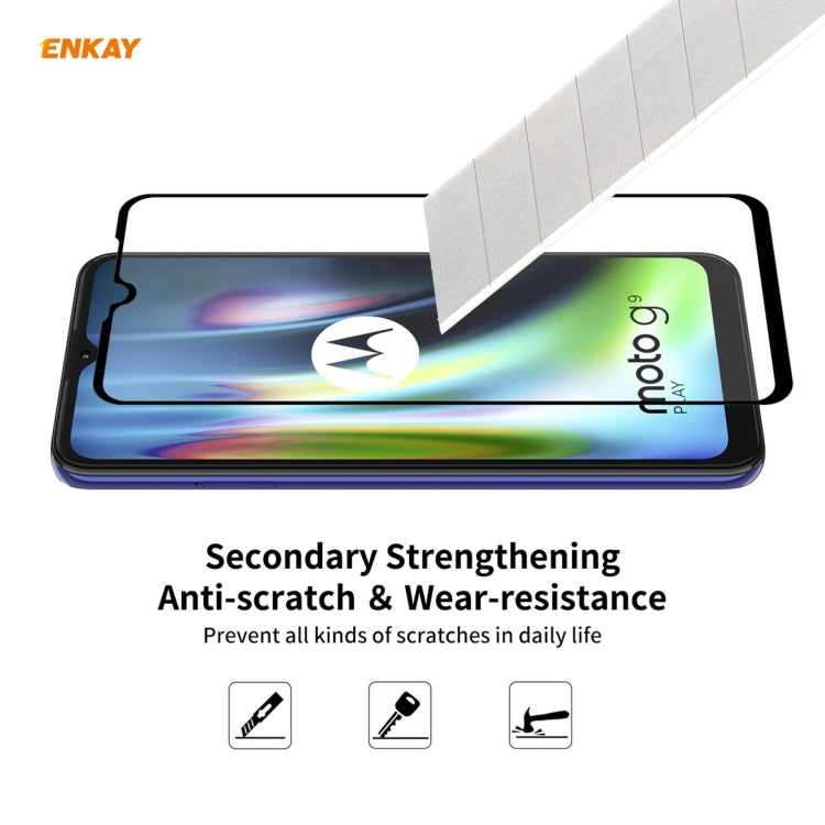 Hat-Prince ENKAY Custodia antiurto in TPU trasparente Custodia morbida antiscivolo + 0,26 mm 9H 2,5D Pellicola protettiva in vetro temperato a copertura totale, For Motorola Moto G9 / G9 Play, For Xiaomi Redmi 9A, For Xiaomi Redmi 9C                   ...