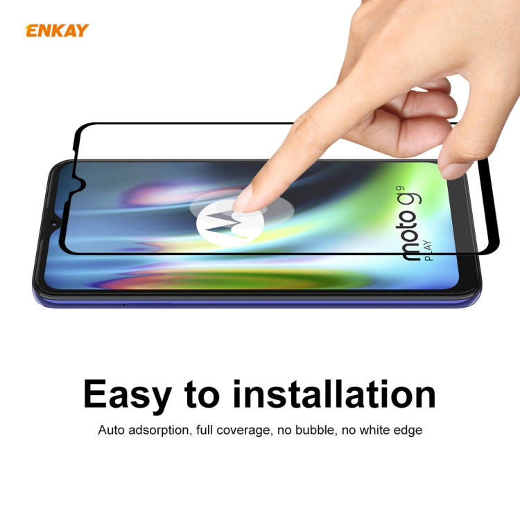 Hat-Prince ENKAY Custodia antiurto in TPU trasparente Custodia morbida antiscivolo + 0,26 mm 9H 2,5D Pellicola protettiva in vetro temperato a copertura totale, For Motorola Moto G9 / G9 Play, For Xiaomi Redmi 9A, For Xiaomi Redmi 9C                   ...