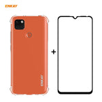 Hat-Prince ENKAY Custodia antiurto in TPU trasparente Custodia morbida antiscivolo + 0,26 mm 9H 2,5D Pellicola protettiva in vetro temperato a copertura totale, For Motorola Moto G9 / G9 Play, For Xiaomi Redmi 9A, For Xiaomi Redmi 9C                   ...