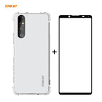 Hat-Prince ENKAY Custodia antiurto in TPU trasparente Custodia morbida antiscivolo + 0,26 mm 9H 2,5D Pellicola protettiva in vetro temperato a copertura totale, For Motorola Moto G9 / G9 Play, For Xiaomi Redmi 9A, For Xiaomi Redmi 9C                   ...