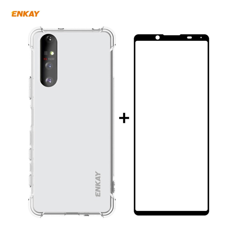 Hat-Prince ENKAY Custodia antiurto in TPU trasparente Custodia morbida antiscivolo + 0,26 mm 9H 2,5D Pellicola protettiva in vetro temperato a copertura totale, For Motorola Moto G9 / G9 Play, For Xiaomi Redmi 9A, For Xiaomi Redmi 9C                   ...