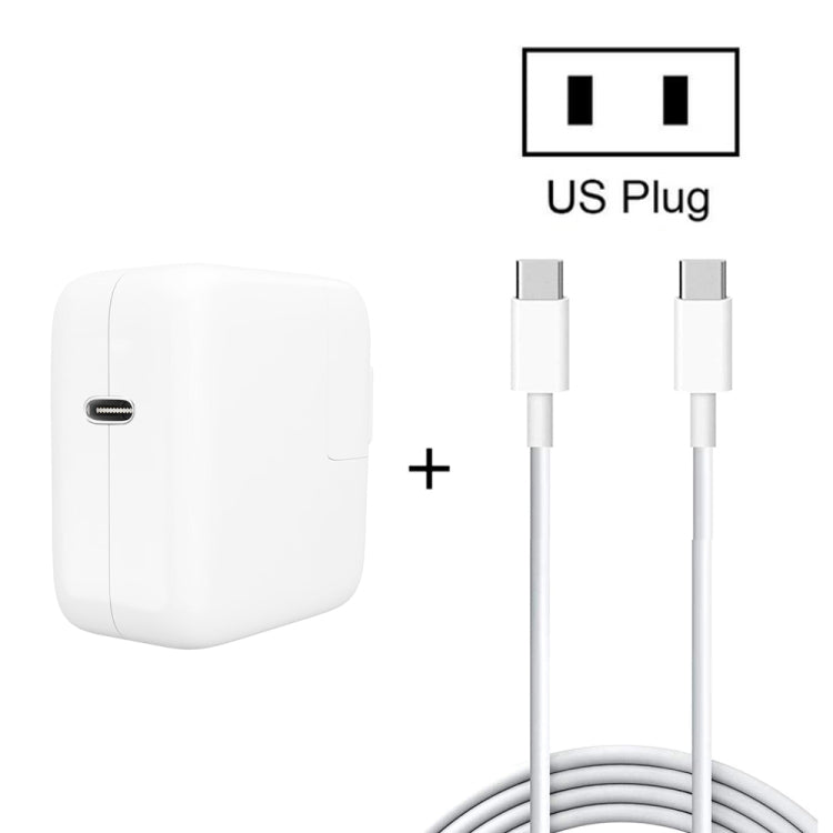 Caricabatterie da viaggio USB-C/Type-C 2 in 1 PD3.0 da 30 W con piedino staccabile + set di cavi dati a ricarica rapida PD3.0 3A da USB-C/Type-C a USB-C/Type-C, Lunghezza cavo: 1 m,Spina degli Stati Uniti, 1m US Plug