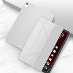 Custodia inferiore in TPU morbido opaco in pelle PU con superficie multi-piegatura con supporto e funzione Sleep / Wake-up per iPad Air (2020) 10.9