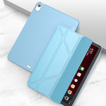 Custodia inferiore in TPU morbido opaco in pelle PU con superficie multi-piegatura con supporto e funzione Sleep / Wake-up per iPad Air (2020) 10.9