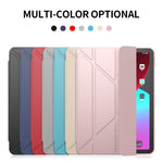 Custodia inferiore in TPU morbido opaco in pelle PU con superficie multi-piegatura con supporto e funzione Sleep / Wake-up per iPad Air (2020) 10.9