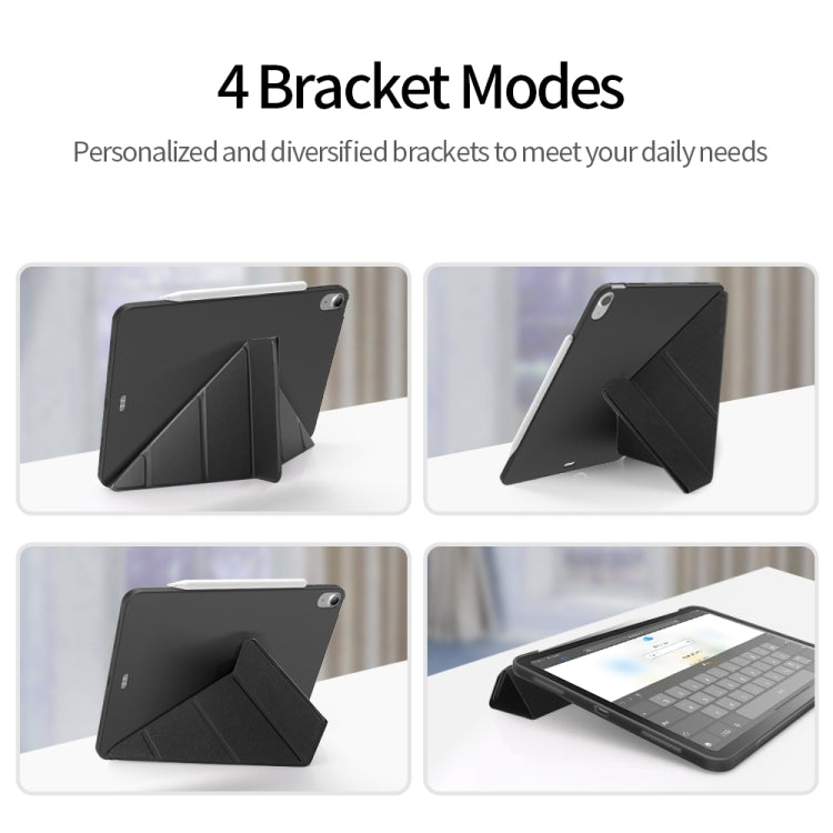 Custodia inferiore in TPU morbido opaco in pelle PU con superficie multi-piegatura con supporto e funzione Sleep / Wake-up per iPad Air (2020) 10.9