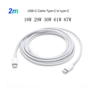 Caricabatterie da viaggio USB-C/Type-C 2 in 1 PD3.0 da 30 W con piedino staccabile + set di cavi dati a ricarica rapida PD3.0 3A da USB-C/Type-C a USB-C/Type-C, Lunghezza cavo: 2 m,Spina degli Stati Uniti, 2m US Plug