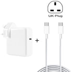 Set cavi USB-C ricarica rapida PD 30W 2m spina UK