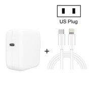 Caricabatterie da viaggio USB-C/Type-C 2 in 1 PD3.0 da 30 W con piedino staccabile + set di cavi dati a ricarica rapida PD3.0 3A USB-C/Type-C a 8 pin, lunghezza cavo: 1 m, spina americana, 1m