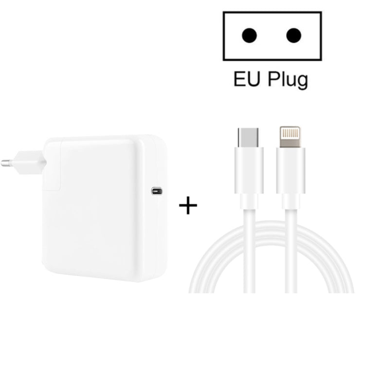Caricabatterie da viaggio USB-C/Type-C 2 in 1 PD3.0 da 30 W con piedino staccabile + set di cavi dati a ricarica rapida PD3.0 3A USB-C/Type-C a 8 pin, lunghezza cavo: 1 m, spina UE, 1m