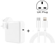 Caricabatterie da viaggio USB-C/Type-C 2 in 1 PD3.0 da 30 W con piedino staccabile + set di cavi dati a ricarica rapida PD3.0 3A USB-C/Type-C a 8 pin, lunghezza cavo: 1 m, spina UK, 1m