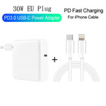Caricabatterie USB-C 30W PD3.0 con cavi 2m spina UE