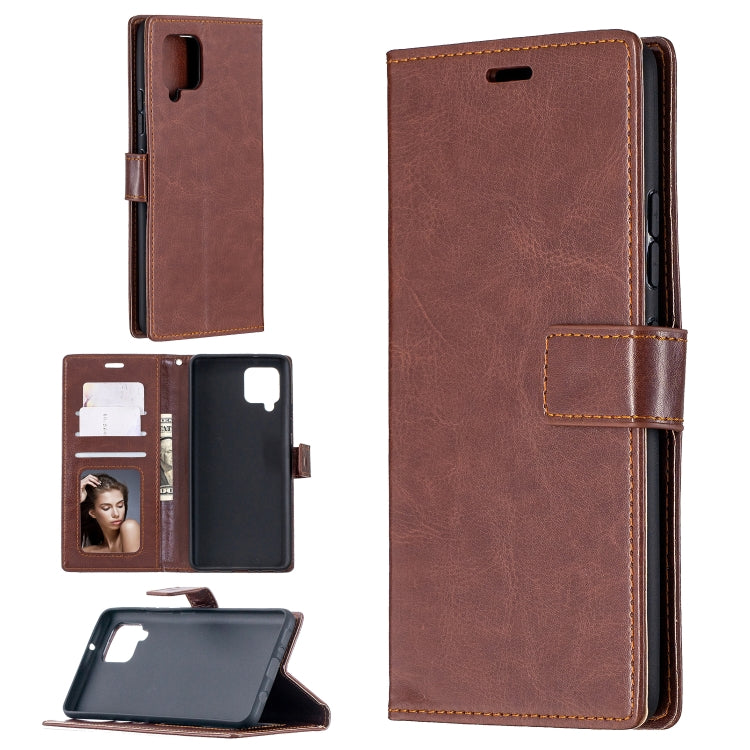 Per Samsung Galaxy A42 5G Crazy Horse Texture Custodia in pelle a vibrazione orizzontale con supporto e slot per schede e portafoglio e cornice per foto, For Galaxy A42 5G