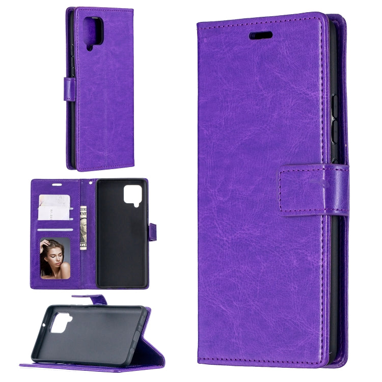 Per Samsung Galaxy A42 5G Crazy Horse Texture Custodia in pelle a vibrazione orizzontale con supporto e slot per schede e portafoglio e cornice per foto, For Galaxy A42 5G