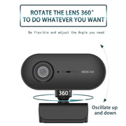 C7 1080PHD Messa a fuoco automatica Obiettivo con rotazione a 360 gradi Trasmissione in tempo reale WebCamera USB senza driver con microfono