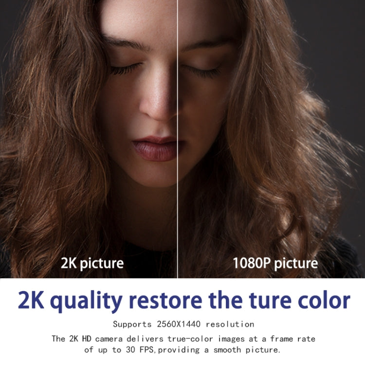 C5 Webcam 2K Full HD con messa a fuoco automatica da 4 milioni di pixel, rotazione a 360°, webcam USB per trasmissione in diretta senza driver, con microfono, C5