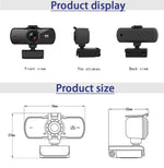 C5 Webcam 2K Full HD con messa a fuoco automatica da 4 milioni di pixel, rotazione a 360°, webcam USB per trasmissione in diretta senza driver, con microfono, C5