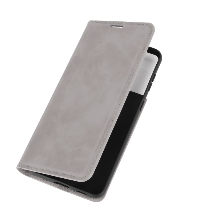 Per Samsung Galaxy S21 Custodia in pelle con ventosa magnetica da lavoro retro-skin con supporto, slot per carte e portafoglio, For Samsung Galaxy S21 5G