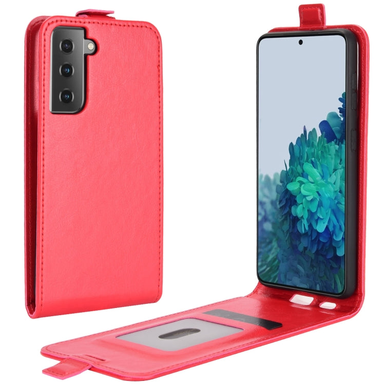 Per Samsung Galaxy S30 R64 Texture Custodia protettiva in pelle a vibrazione verticale singola con slot per schede e cornice per foto, For Galaxy S21 5G