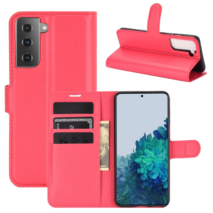 Per Samsung Galaxy S30 Litchi Texture Custodia protettiva a vibrazione orizzontale con supporto e slot per schede e portafoglio, For Galaxy S21 5G