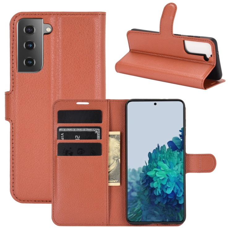 Per Samsung Galaxy S30 Litchi Texture Custodia protettiva a vibrazione orizzontale con supporto e slot per schede e portafoglio, For Galaxy S21 5G