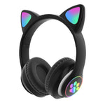 TN-28 3.5mm Bluetooth 5.0 Dual Connection RGB Cat Ear Bass Cuffie stereo con cancellazione del rumore Supporto TF Card con microfono