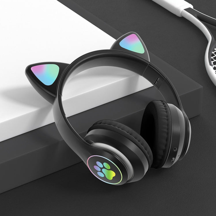 TN-28 3.5mm Bluetooth 5.0 Dual Connection RGB Cat Ear Bass Cuffie stereo con cancellazione del rumore Supporto TF Card con microfono