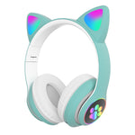 TN-28 3.5mm Bluetooth 5.0 Dual Connection RGB Cat Ear Bass Cuffie stereo con cancellazione del rumore Supporto TF Card con microfono