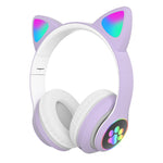 TN-28 3.5mm Bluetooth 5.0 Dual Connection RGB Cat Ear Bass Cuffie stereo con cancellazione del rumore Supporto TF Card con microfono