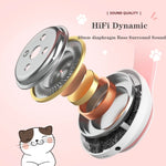 TN-28 3.5mm Bluetooth 5.0 Dual Connection RGB Cat Ear Bass Cuffie stereo con cancellazione del rumore Supporto TF Card con microfono