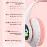 TN-28 3.5mm Bluetooth 5.0 Dual Connection RGB Cat Ear Bass Cuffie stereo con cancellazione del rumore Supporto TF Card con microfono