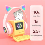 TN-28 3.5mm Bluetooth 5.0 Dual Connection RGB Cat Ear Bass Cuffie stereo con cancellazione del rumore Supporto TF Card con microfono
